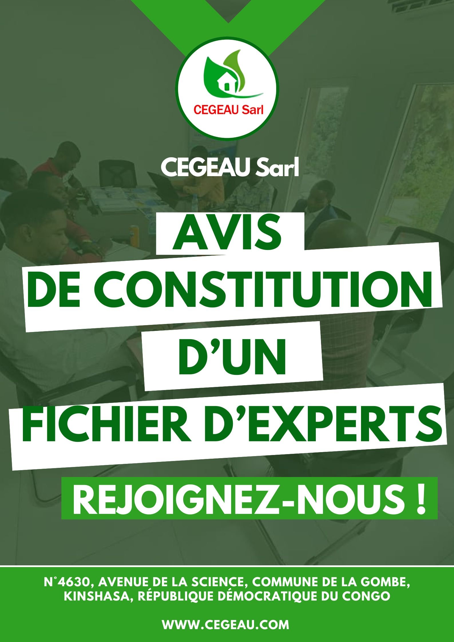 AVIS DE CONSTITUTION D’UN FICHIER D’EXPERTS (Audit institutionnel – République Démocratique du Congo)